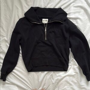 Abercrombie & Fitch Black Drama Wedge Half-Zip Up Sweater